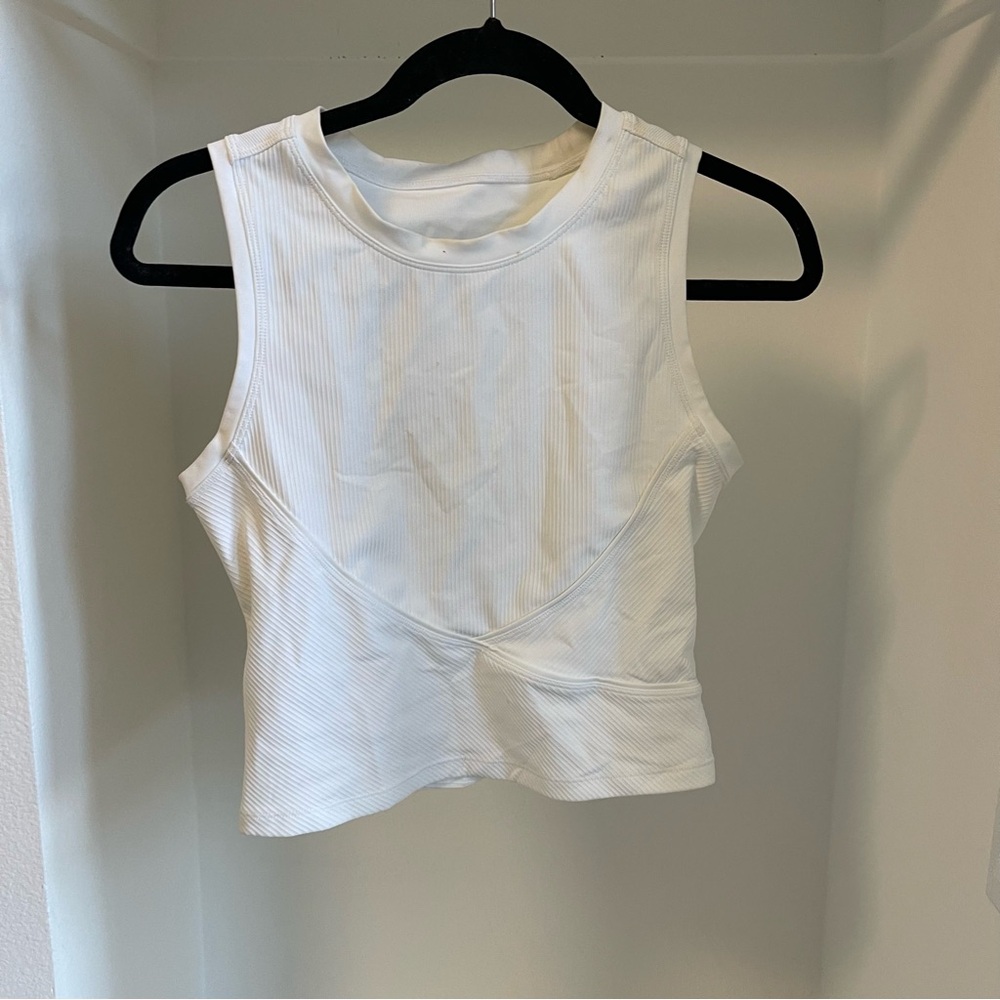 White Sleeveless Workout Sports Top